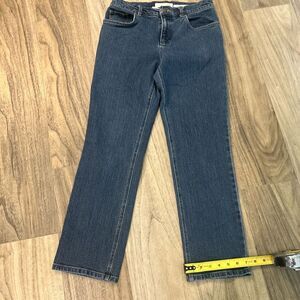 Jones New York Womens Blue Jeans Tag Size 4P 28X27‎ Mid Rise Straight Stretch